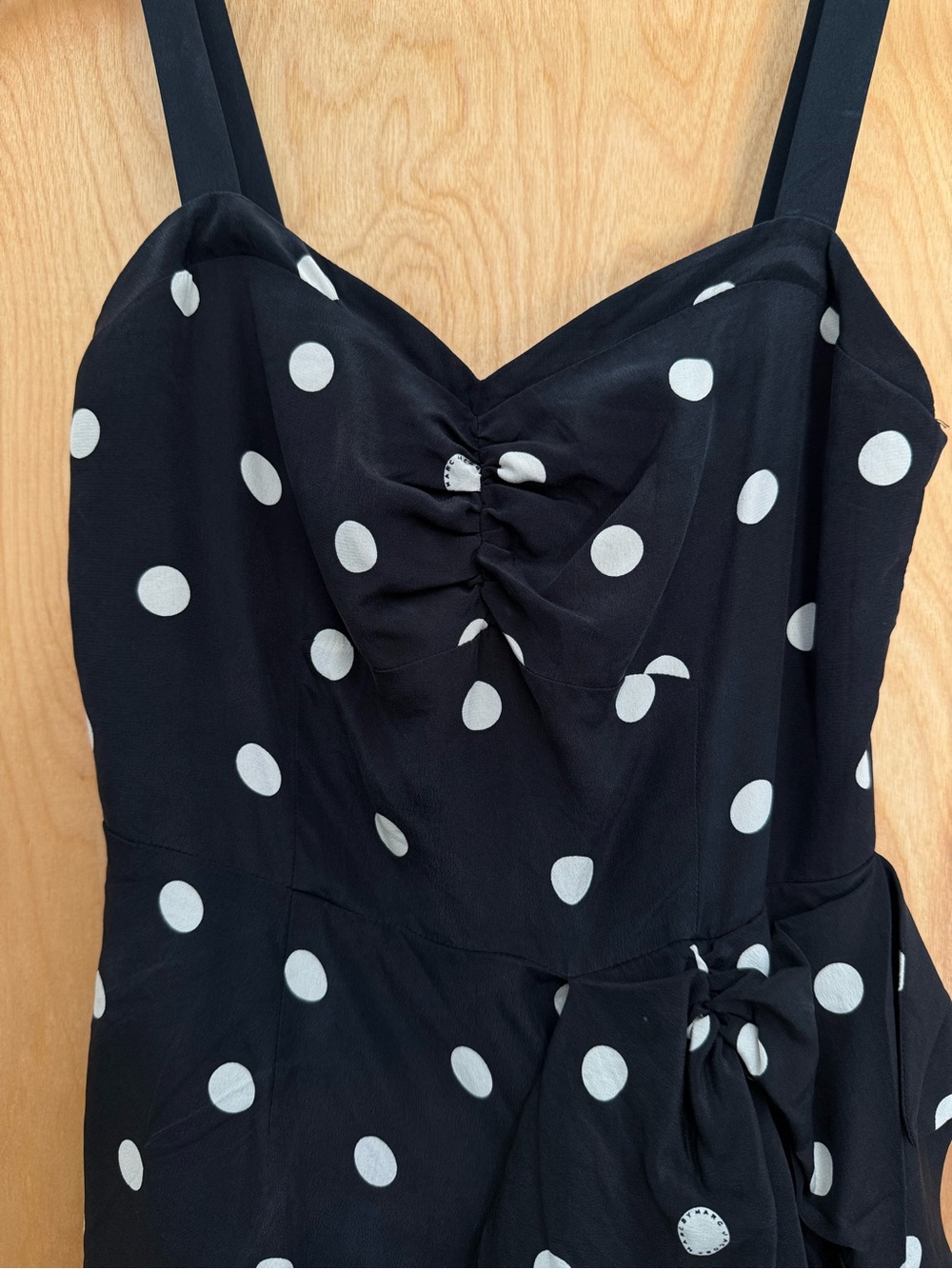 XS Marc by Marc Jacobs Black and White / Cream Polka Dot 100% Silk Mini Dress